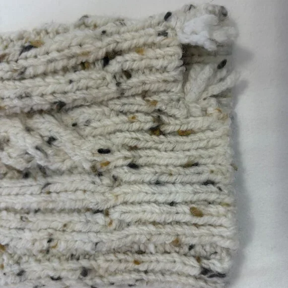 ZARA KID'S GIRL Cream Flecked Distressed Cropped Cable-Knit Sweater, 13-14 Years - Picture 13 of 14